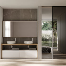 Rechteckiger Spiegel Nest mit Einrahmung und integrierter Beleuchtung  - Ideagroup