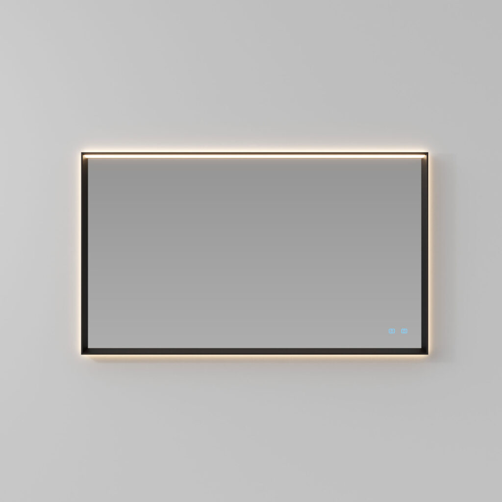 Rechteckiger Spiegel Tecnica-Up hinterleuchtet mit Aluminiumrahmen und integrierter Beleuchtung  - Ideagroup
