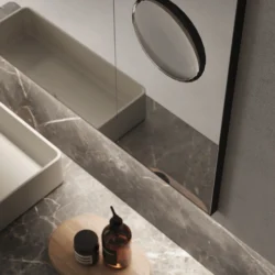 Rechteckiger Spiegel SAT/SAL mit Aluminiumrahmen und Vergrößerungsspiegel  - Ideagroup