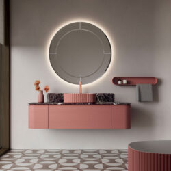 Runder Spiegel Marte mit LED-Hinterleuchtung und Facette  - Ideagroup