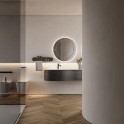 Runder Spiegel Marte mit LED-Hinterleuchtung und Facette  - Ideagroup