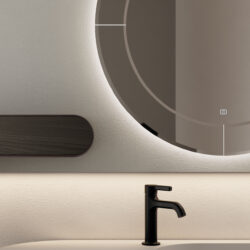 Runder Spiegel Marte mit LED-Hinterleuchtung und Facette  - Ideagroup